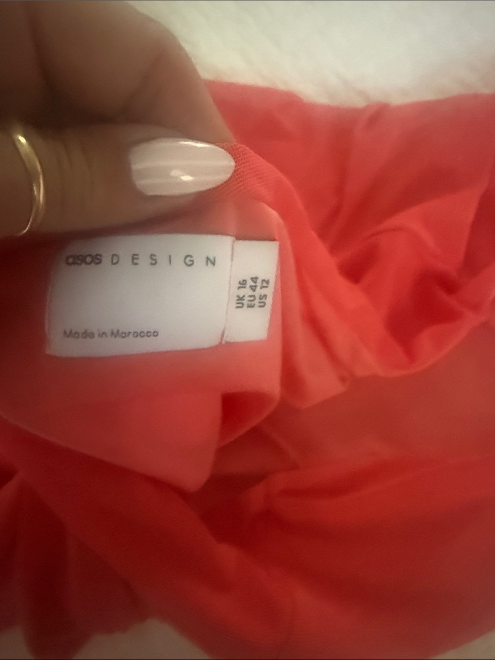 Elegant Wrap Around One-Shoulder Coral Dress - Picture 4 of 7